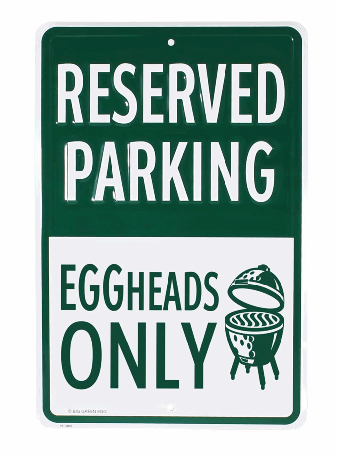 Stamped Aluminum EGGhead Parking Sign