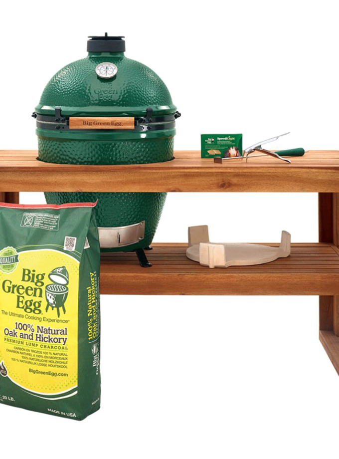 Large Big Green Egg in Acacia Table Package