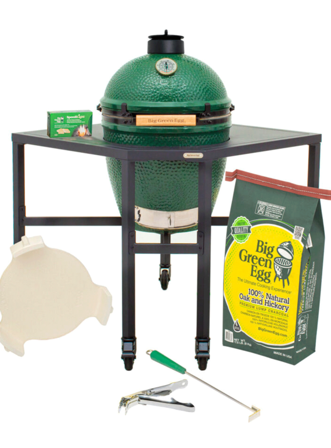 Large Big Green Egg in a Corner Modular Package
