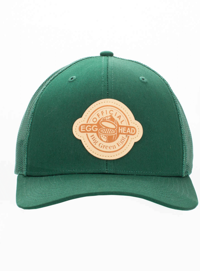 Green with Tan Leather Patch Baseball Hat