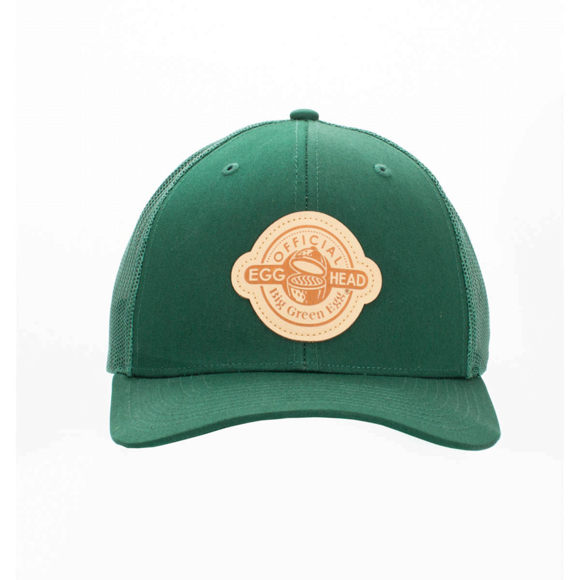Green with Tan Leather Patch Baseball Hat