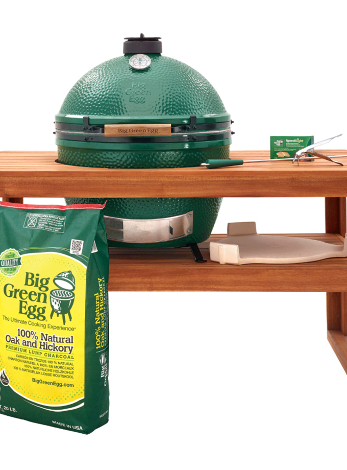 XL Big Green Egg in Acacia Table Package