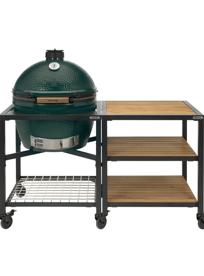 XL Big Green Egg in Modular Nest with Expansion and 3 Acacia Inserts Package